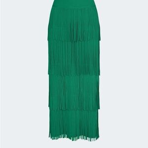 NWT Simon Miller Za Za Knit Fringe Skirt in Jade SZ XL